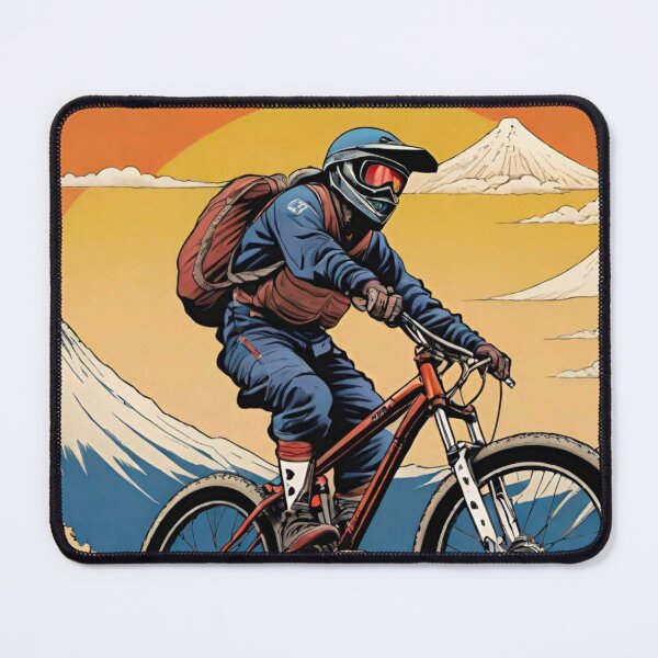 Item preview, MTB Racer Conquering Japanese Mountain Terrain designed and sold by GrizzlyCollective.