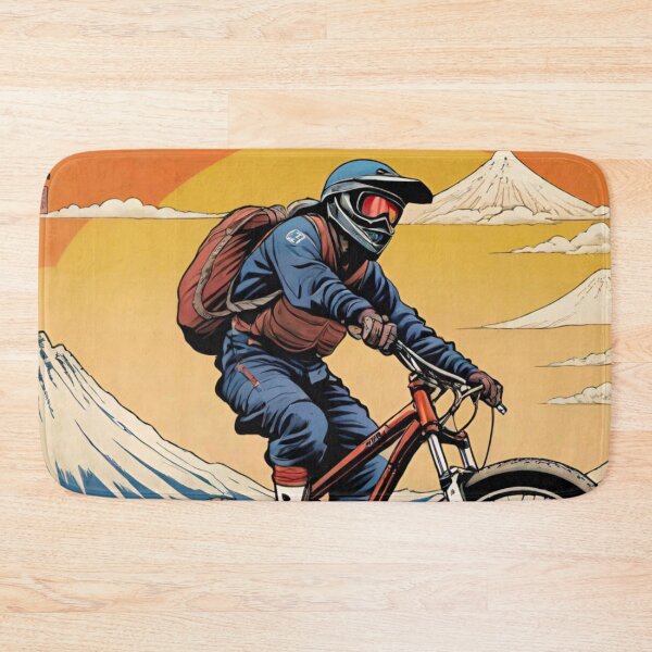 Item preview, MTB Racer Conquering Japanese Mountain Terrain designed and sold by GrizzlyCollective.
