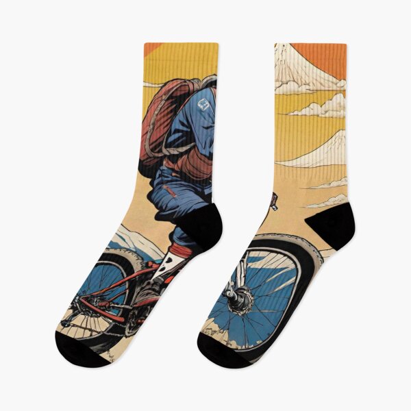 Item preview, MTB Racer Conquering Japanese Mountain Terrain designed and sold by GrizzlyCollective.