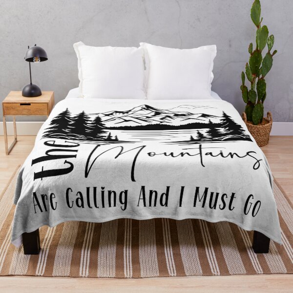 Item preview, Vintage Retro Travel Quote: The Mountains are calling and I must go - Minimalist design for travel lovers designed and sold by pod24.