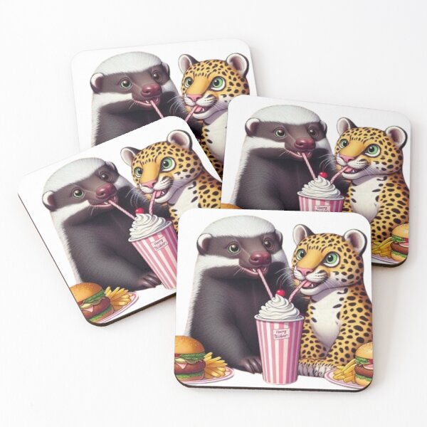 Item preview, Honey Badger and leopard share a milkshake designed and sold by BonoloStore.