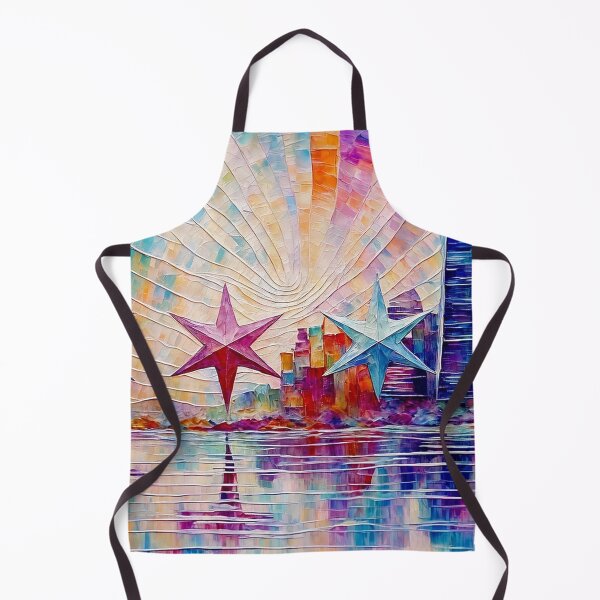 Item preview, Chicago's Starry Skyline: Four-Star Flag Reimagined designed and sold by Motel Mirage.