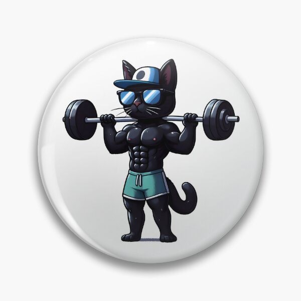 Item preview, A black cat weightlifting  designed and sold by BlackCatspet1.