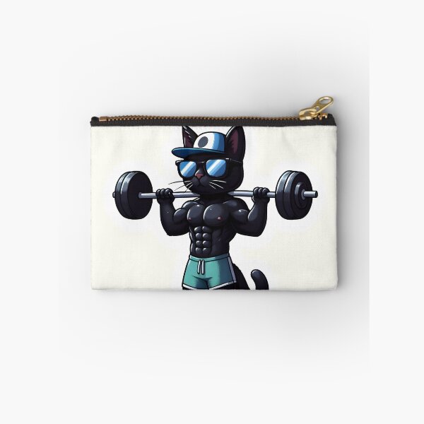 Item preview, A black cat weightlifting  designed and sold by BlackCatspet1.