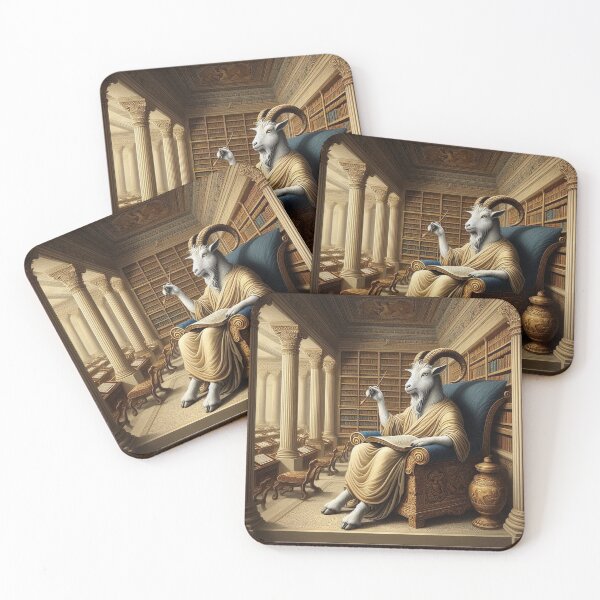 Item preview, The Scholarly Capra: Wisdom Amongst the Tomes designed and sold by Furbulous Faces.