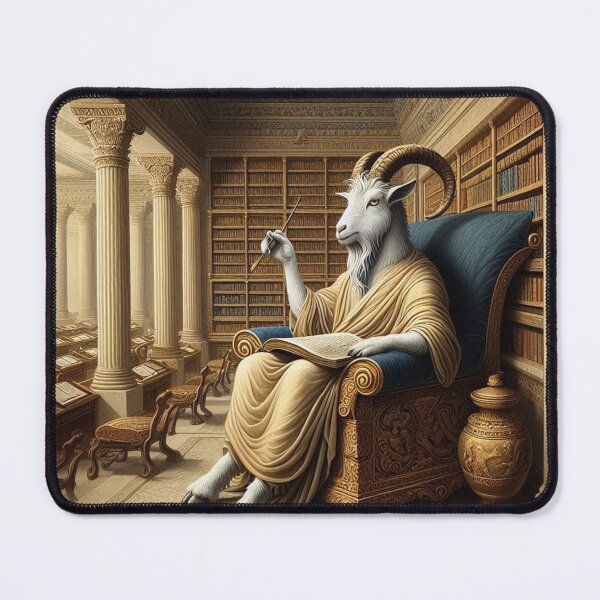 Item preview, The Scholarly Capra: Wisdom Amongst the Tomes designed and sold by Furbulous Faces.