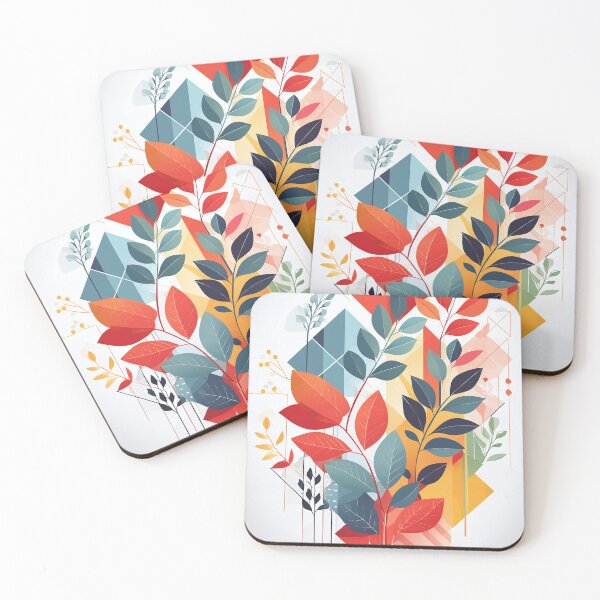Item preview, A vibrant abstract art piece blending nature and geometry designed and sold by homydesign.