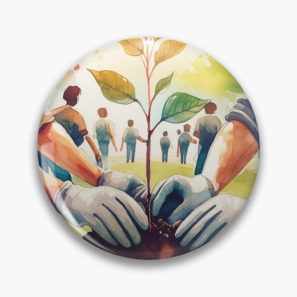 Item preview, Hands planting a sapling, symbolizing community designed and sold by homydesign.