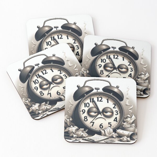 Item preview, A chaotic desk scene in monochrome, hinting at a creative block designed and sold by homydesign.