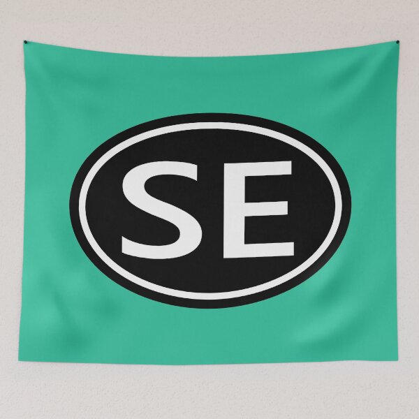 Item preview, SE Initials Monogram Oval White Letters designed and sold by Jeallan Designs.