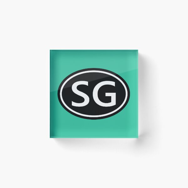 Item preview, SG Initials Monogram Oval White Letters designed and sold by Jeallan Designs.