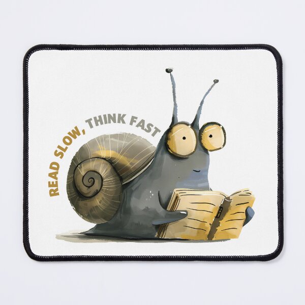Item preview, Read Slow, Think Fast: Bookworm Snail designed and sold by NatureStyle555.