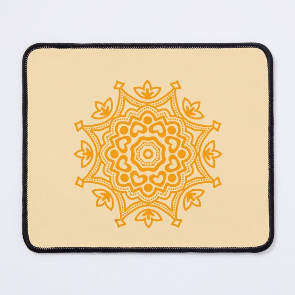 Item preview, Orange circular folk motif designed and sold by Kalpa.