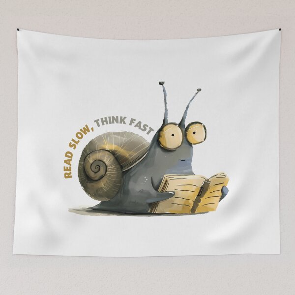 Item preview, Read Slow, Think Fast: Bookworm Snail designed and sold by NatureStyle555.