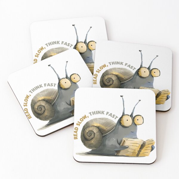 Item preview, Read Slow, Think Fast: Bookworm Snail designed and sold by NatureStyle555.