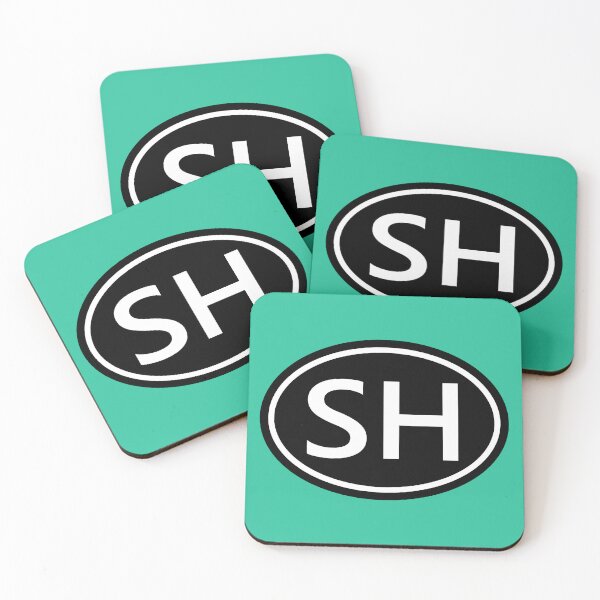 Item preview, SH Initials Monogram Oval White Letters designed and sold by Jeallan Designs.