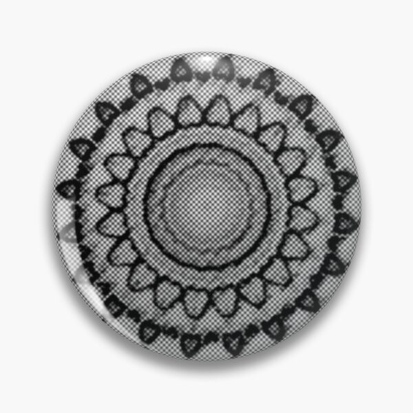 Item preview, Digital Flower Mandala Black Grey Halftone Abstract designed and sold by kattakitty.