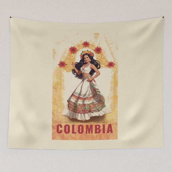 Item preview, Colombian pride design woman traditional dress designed and sold by La Loca.