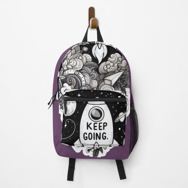 Item preview, Keep Going by Rocket to Space Sky Planet Black and White designed and sold by Nanthanon.
