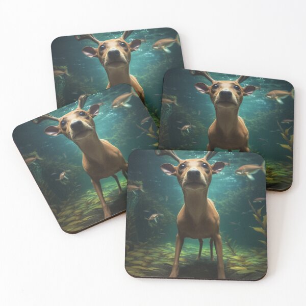 Item preview, Deer underwater in a dream world designed and sold by DeMuurdecoratie.