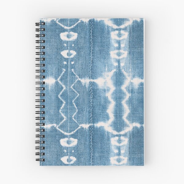 Item preview, tie dyed denim shibori on blue and white mud cloth designed and sold by Morrisseyfabric.