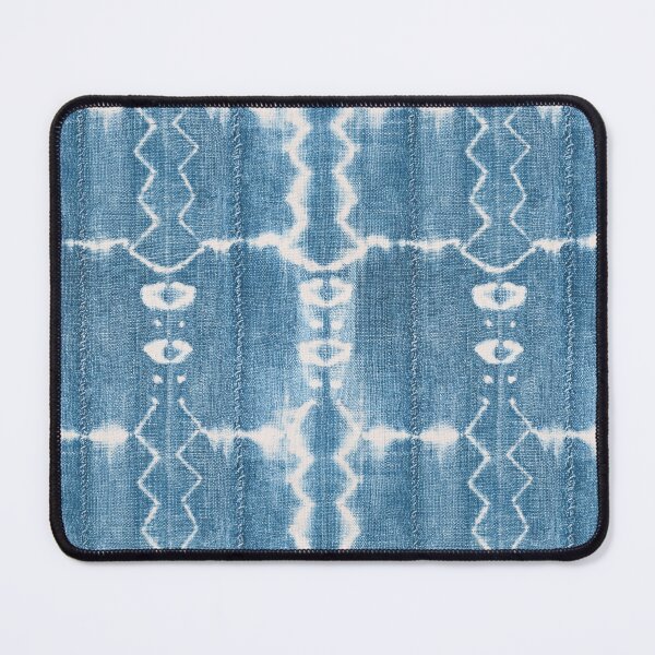 Item preview, tie dyed denim shibori on blue and white mud cloth designed and sold by Morrisseyfabric.