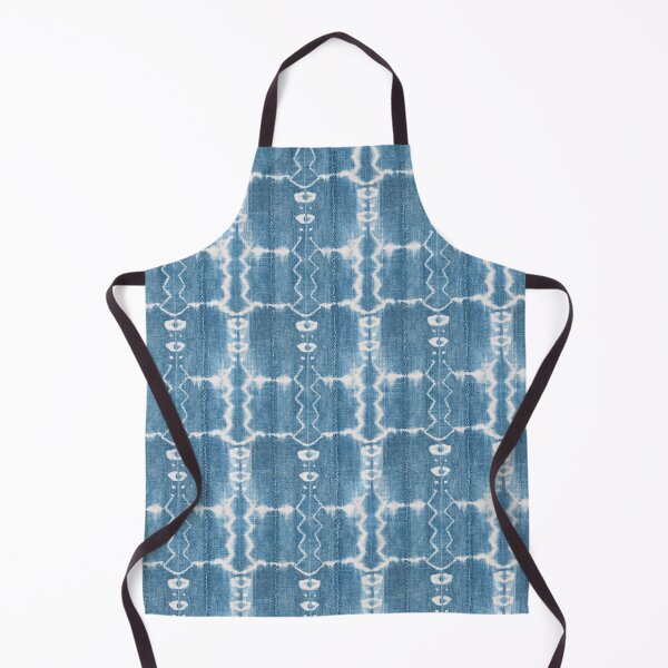 Item preview, tie dyed denim shibori on blue and white mud cloth designed and sold by Morrisseyfabric.