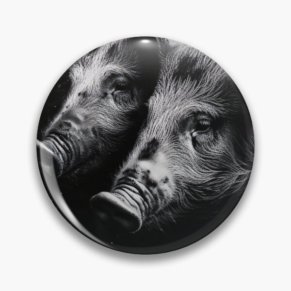 Item preview, Two looking pigs in black and white designed and sold by DeMuurdecoratie.