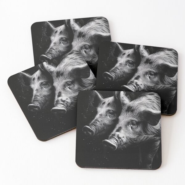 Item preview, Two looking pigs in black and white designed and sold by DeMuurdecoratie.
