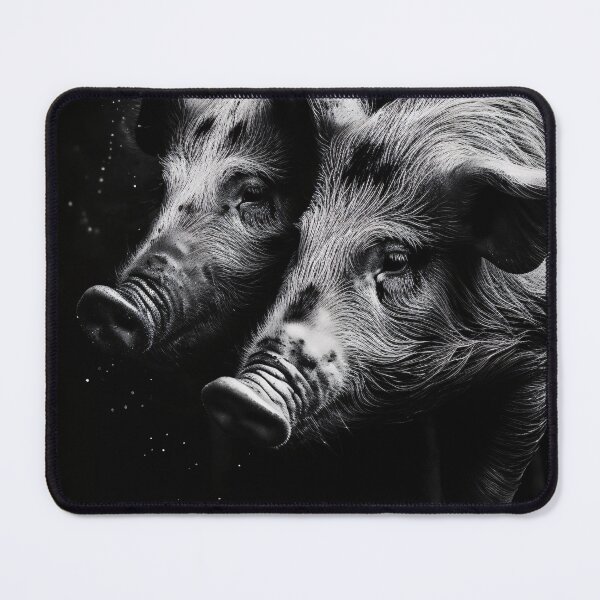 Item preview, Two looking pigs in black and white designed and sold by DeMuurdecoratie.