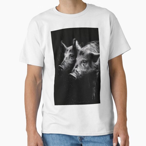Item preview, Two looking pigs in black and white designed and sold by DeMuurdecoratie.