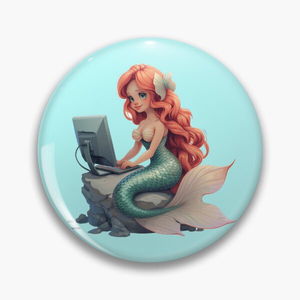 Item preview, Mermaid on a computer designed and sold by Vendzi Art.