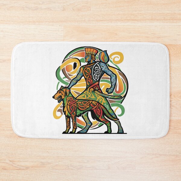 Item preview, Cú Chulainn Irish Warrior and Wolfhound Abstract Design designed and sold by CELTIC-DESIGNS.