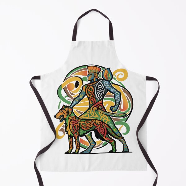 Item preview, Cú Chulainn Irish Warrior and Wolfhound Abstract Design designed and sold by CELTIC-DESIGNS.