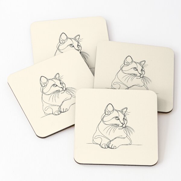 Item preview, Cat Poses Cat Lover Minimalist Monoline Art designed and sold by Collagedream.