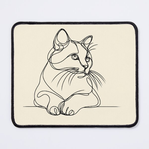 Item preview, Cat Poses Cat Lover Minimalist Monoline Art designed and sold by Collagedream.