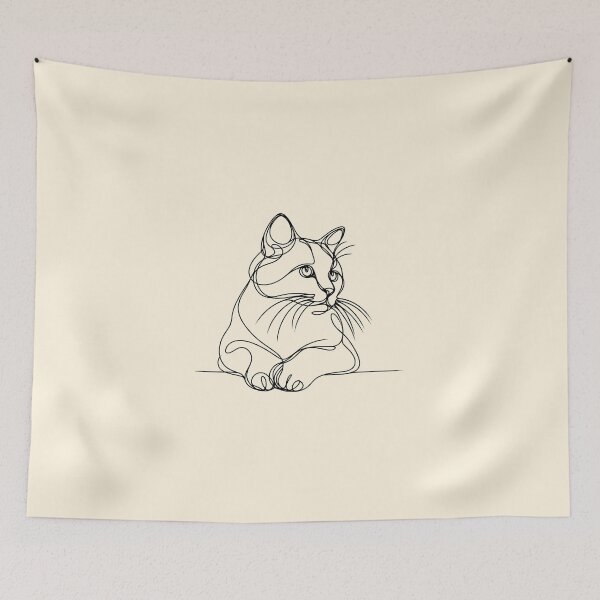 Item preview, Cat Poses Cat Lover Minimalist Monoline Art designed and sold by Collagedream.