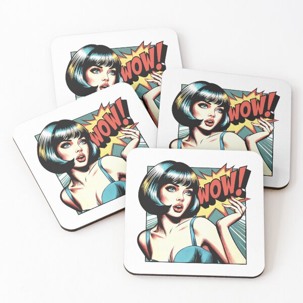 Item preview, WOW! Retro Comic Book Girl Caught in a Moment of Astonishment designed and sold by SplashTastic.