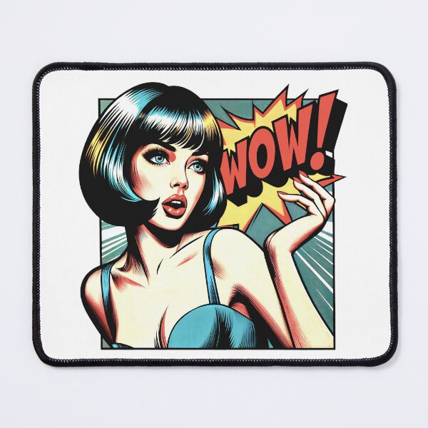 Item preview, WOW! Retro Comic Book Girl Caught in a Moment of Astonishment designed and sold by SplashTastic.