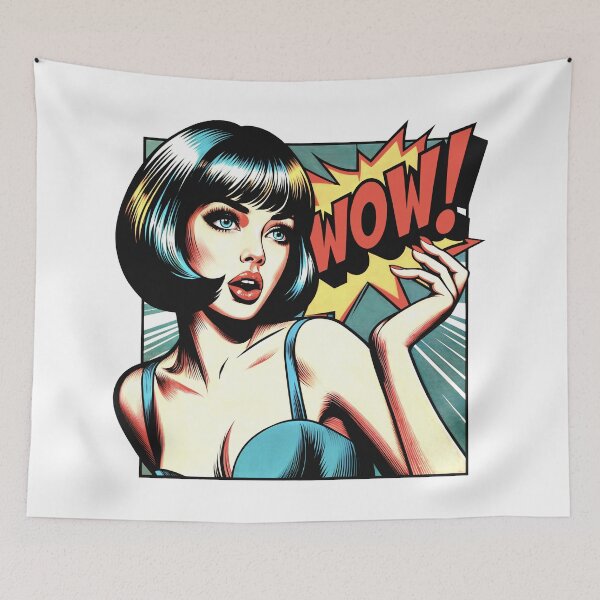 Item preview, WOW! Retro Comic Book Girl Caught in a Moment of Astonishment designed and sold by SplashTastic.