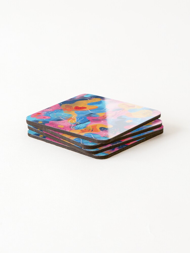 Thumbnail 4 of 5, Coasters (Set of 4), Retro 90s Abstract Pattern designed and sold by RGShirtWorks.