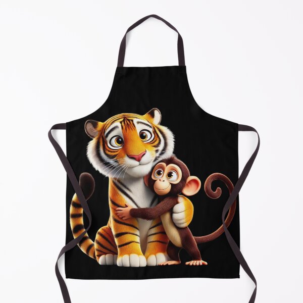 Aperçu de l'œuvre Tigre et Singe : Une Amitié Rayée de Tendresse créée et vendue par AmigosFurEver.