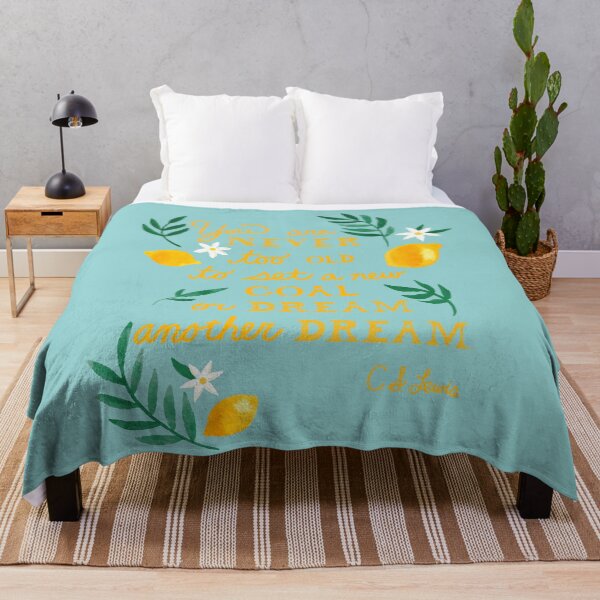 Item preview, Never Too Old Lemon Print Light Aqua designed and sold by StacySepulvado.