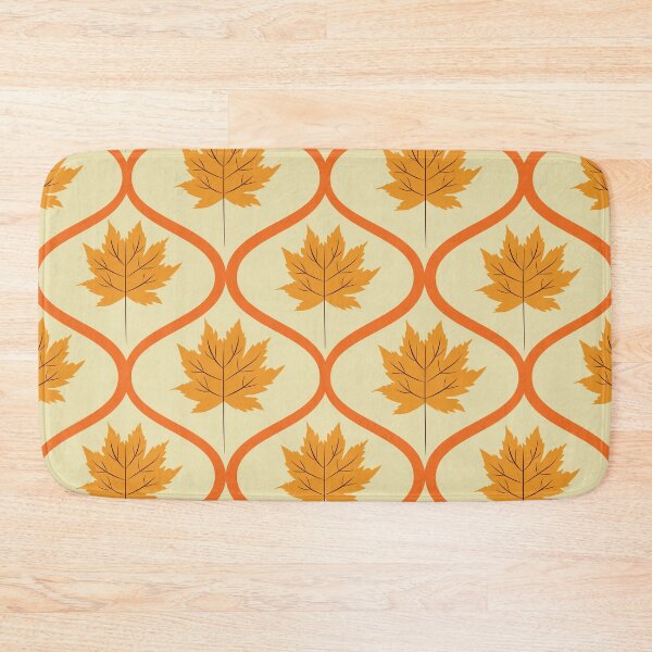 Item preview, Orange  Maple Leaves on Vintage Ogee Pattern  designed and sold by Yasminepatterns .