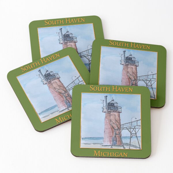 Aperçu de l'œuvre Le joli phare de South Haven Michigan créée et vendue par welshdesigns.
