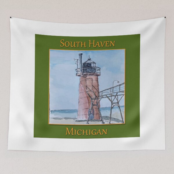 Artikelvorschau, Der niedliche Leuchtturm in South Haven, Michigan entworfen und verkauft von welshdesigns.
