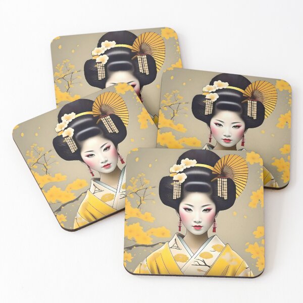 Item preview, Japanese Geisha in Yellow A Portrait designed and sold by Oldetimemercan.