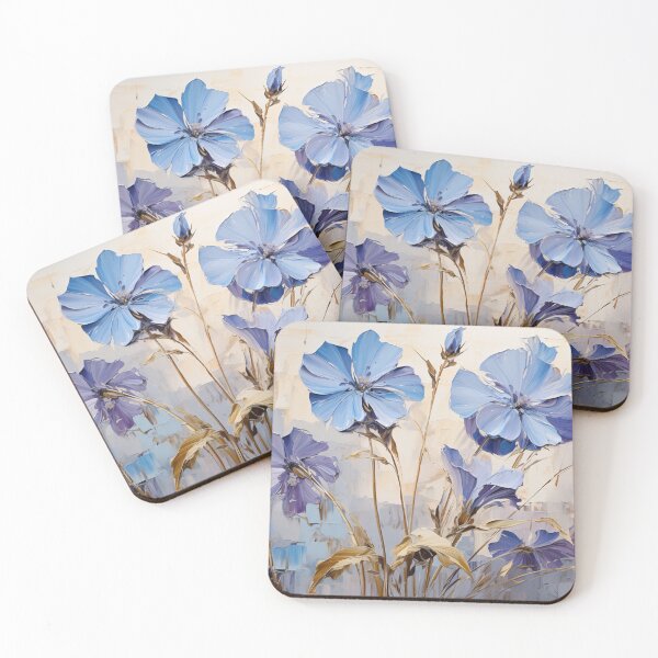 Item preview, Borage - Impasto Floral designed and sold by KootenayDesigns.
