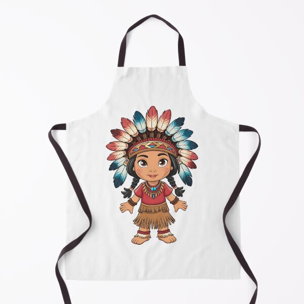 Aperçu de l'œuvre Cute Native American Girl Cartoon Illustration créée et vendue par PrintableByZaah.