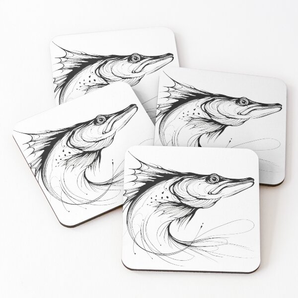 Item preview, Pike - single line drawing designed and sold by PrintspireArts.